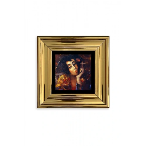 Kadın Çerçeveli Taş Tablo 20 cm