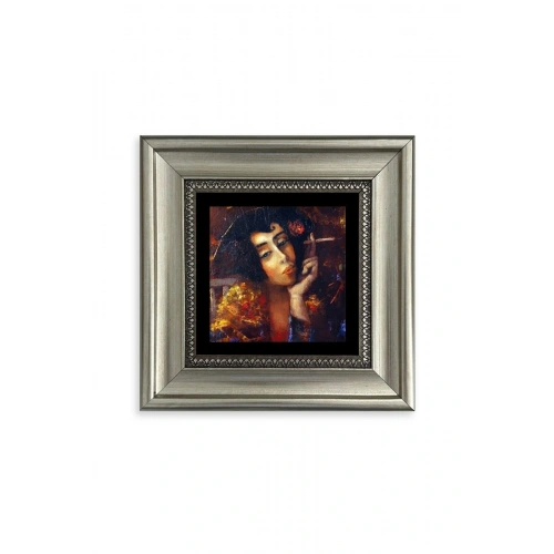 Kadın Çerçeveli Taş Tablo 20 cm