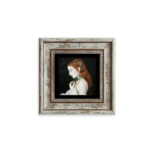 Kadın Çerçeveli Taş Tablo 20 cm