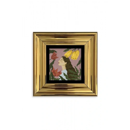 Kadın Çerçeveli Taş Tablo 20 cm