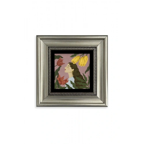 Kadın Çerçeveli Taş Tablo 20 cm