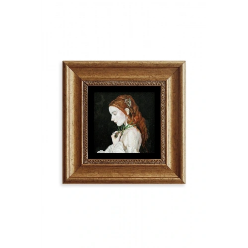 Kadın Çerçeveli Taş Tablo 20 cm