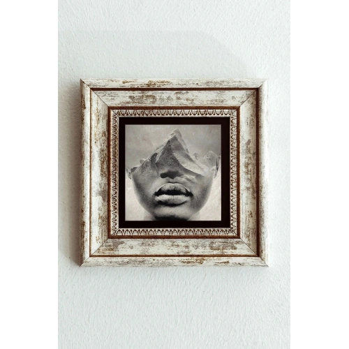 Kadın Çerçeveli Taş Tablo , Çerçeveli Taş Duvar Dekoru-enkcrcvtbl-00157 20 cm