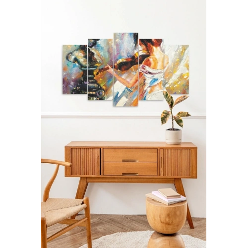 Kadın Keman 5 Parçalı Mdf Tablo 60 x 100