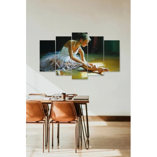 Kadın Kuğu 5 Parçalı Mdf Tablo 60 x 100