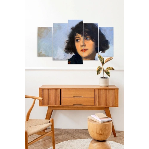 Kadın Manzarası 5 Parçalı Mdf Tablo 60 x 100