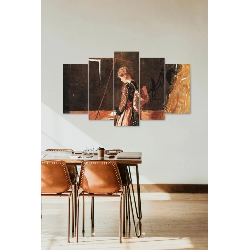 Kadın Manzarası 5 Parçalı Mdf Tablo 60 x 100