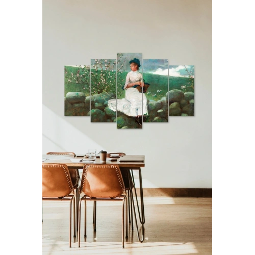 Kadın Manzarası 5 Parçalı Mdf Tablo 60 x 100
