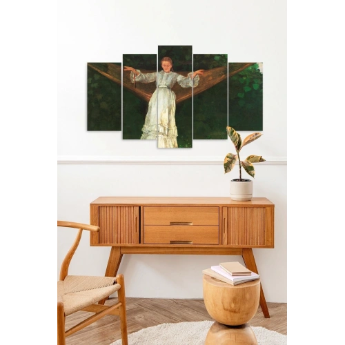 Kadın Manzarası 5 Parçalı Mdf Tablo 60 x 100