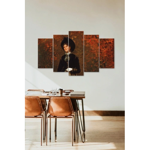 Kadın Manzarası 5 Parçalı Mdf Tablo 60 x 100