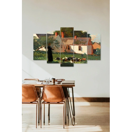 Kadın Manzarası 5 Parçalı Mdf Tablo 60 x 100