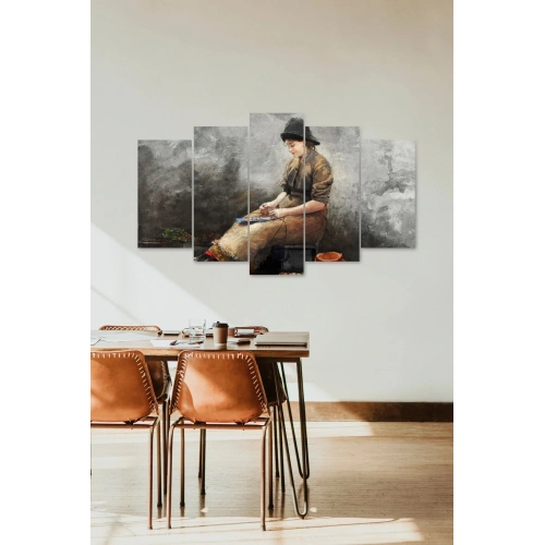 Kadın Manzarası 5 Parçalı Mdf Tablo 60 x 100
