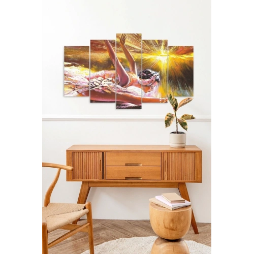 Kadın Manzarası 5 Parçalı Mdf Tablo 60 x 100