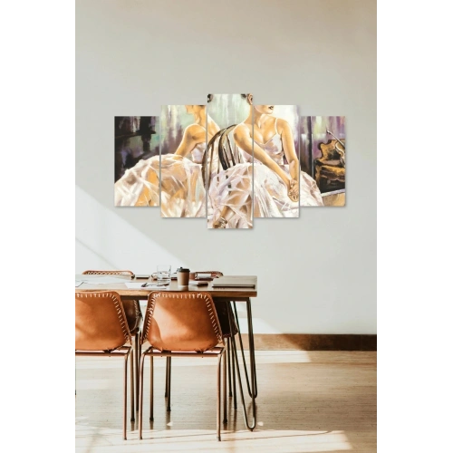 Kadın Manzarası 5 Parçalı Mdf Tablo 60 x 100