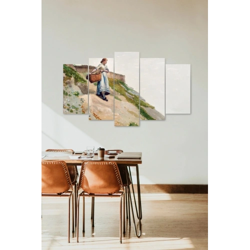 Kadın Manzarası 5 Parçalı Mdf Tablo 60 x 100