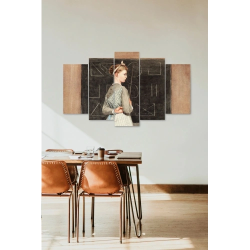 Kadın Manzarası 5 Parçalı Mdf Tablo 60 x 100