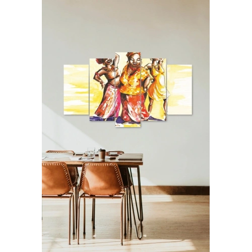 Kadın Manzarası 5 Parçalı Mdf Tablo 60 x 100