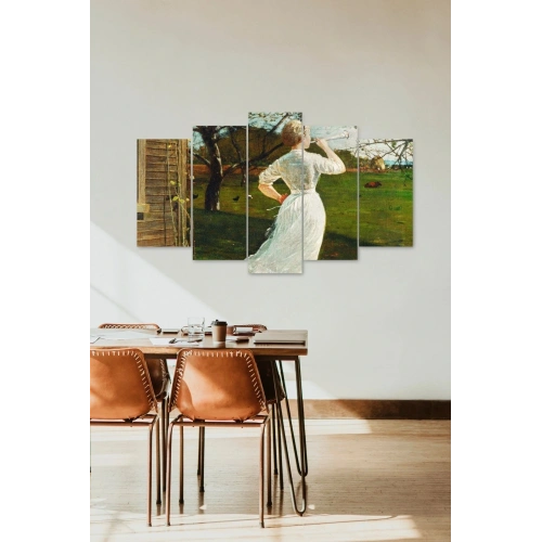 Kadın Manzarası 5 Parçalı Mdf Tablo 60 x 100