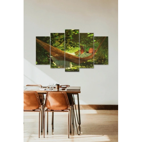 Kadın Manzarası 5 Parçalı Mdf Tablo 60 x 100