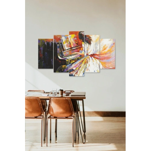 Kadın Piyano 5 Parçalı Mdf Tablo 60 x 100