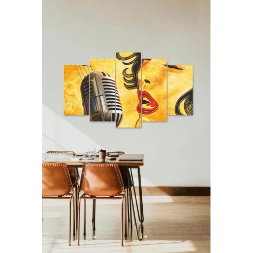 Kadın Şarkı 5 Parçalı Mdf Tablo 60 x 100