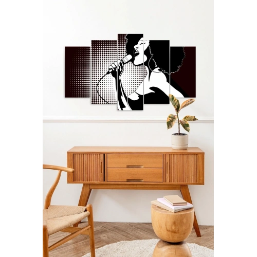 Kadın Şarkı 5 Parçalı Mdf Tablo 60 x 100