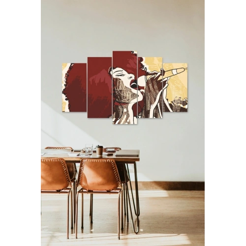 Kadın Şarkı 5 Parçalı Mdf Tablo 60 x 100