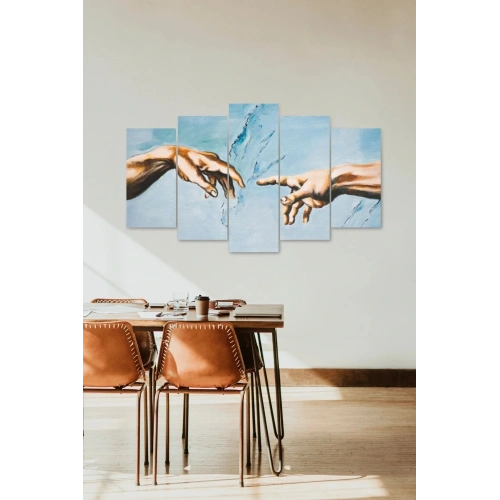 Kadın ve Erkek Kavuşamayanlar Manzarası 5 Parçalı Mdf Tablo 60 x 100