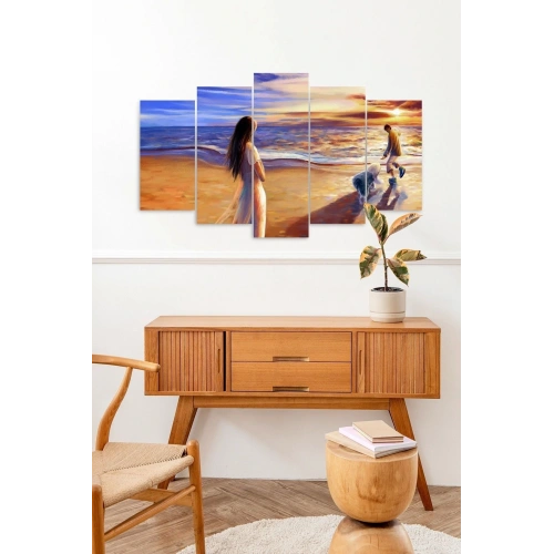 Kadın ve Hüzün 5 Parçalı Mdf Tablo 60 x 100