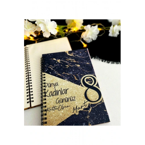 Kadınlar Günü Ahşap Defter