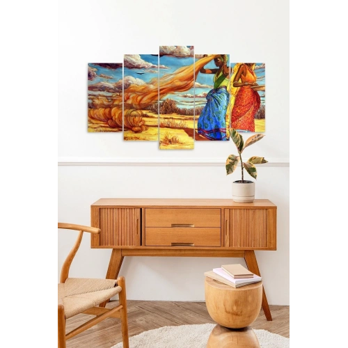 Kadınlar ve Bulutlar 5 Parçalı Mdf Tablo 60 x 100