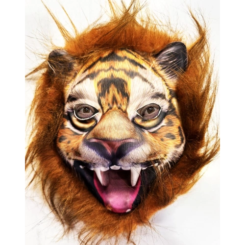 Brown-Haired Maned Lion Tiger Wolf Mask Mega Plush 28 No (5365)