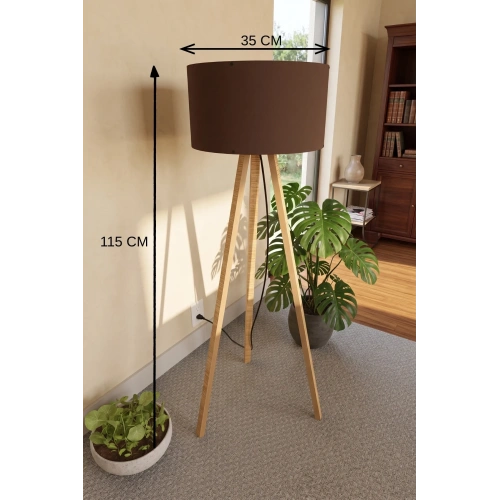 Kahverengi Tripod Lambader 115 Cm E27 Duy