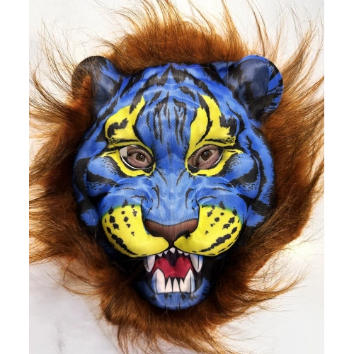 Brown-Maned Hair Blue-Faced Wolf Tiger Mask Mega Plush 38 No (5365)