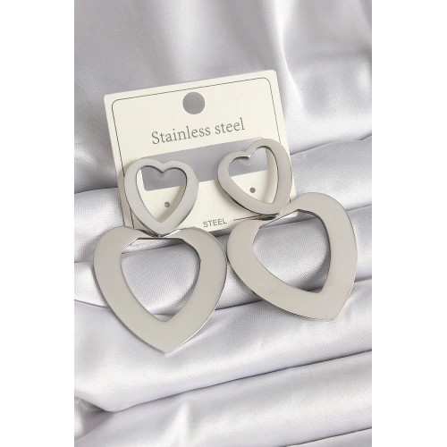 Kalp Tasarımlı Çelik Küpe 1 Adet
