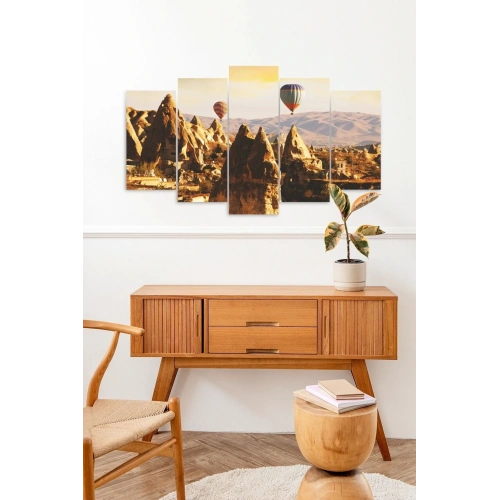 Kapadokya Manzara 5 Parçalı Mdf Tablo 60 x 100