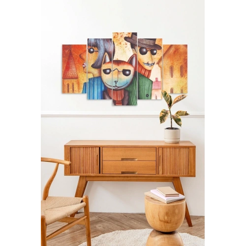 Karakter Manzarası 5 Parçalı Mdf Tablo 60 x 100