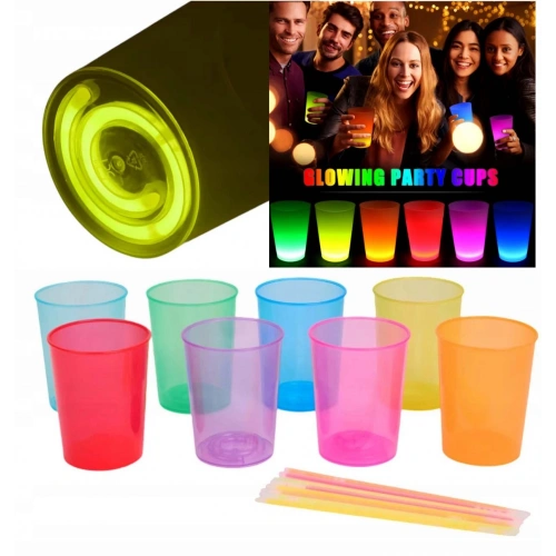 Karanlıkta Yanan Gece Işığı Mega Glow Bardaklar 8 Adet 8.5 x 10.5 cm (5365)