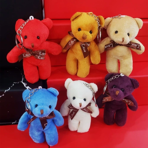 Mixed Color Teddy Bear Keychain