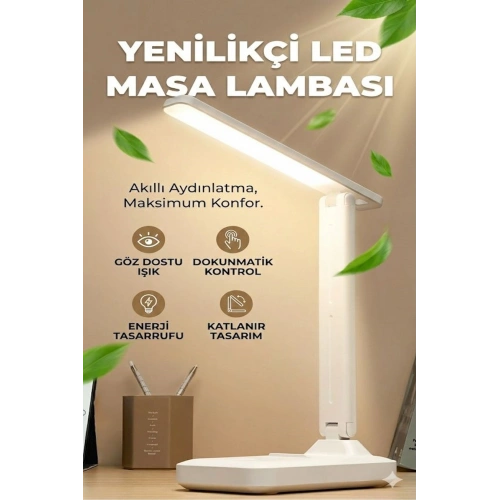 Katlanabilir Dokunmatik Kontrollü Göz Dostu Akıllı LED Masa Lambası – Enerji Tasarruflu