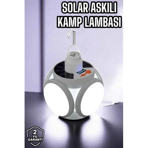 Katlanabilir Güneş Enerjili Kamp Lambası 5 Kanatlı