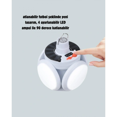 Katlanabilir Solar Led Çadır Lambası 360 Derece