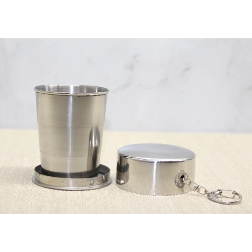 Katlanabilir Tekli Paslanmaz Çelik Shot Bardak - Model 2