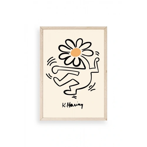 Keith Haring Ahşap Çerçeveli Tablo 23 x 30