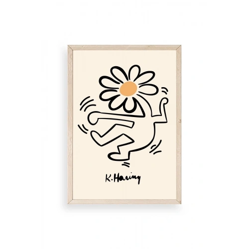 Keith Haring Ahşap Çerçeveli Tablo 30 x 42