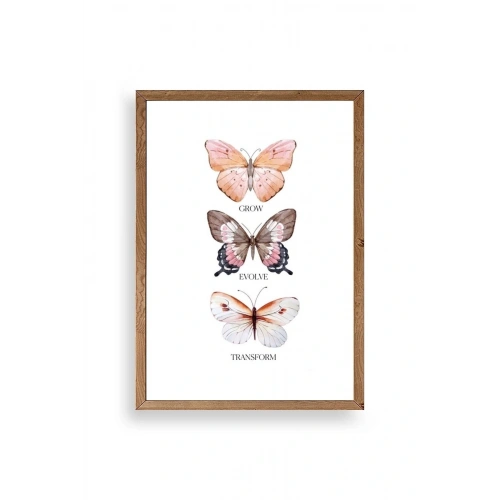 Kelebekler Ahşap Çerçeveli Tablo 17 x 23