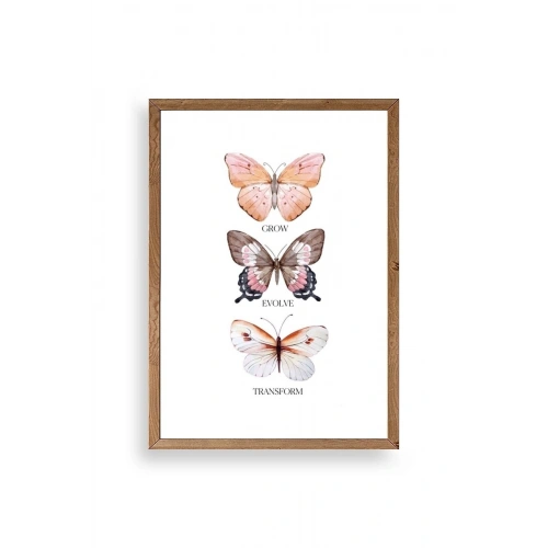 Kelebekler Ahşap Çerçeveli Tablo 23 x 30