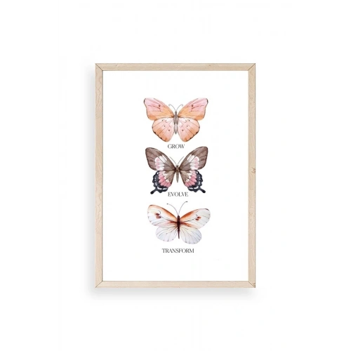 Kelebekler Ahşap Çerçeveli Tablo 30 x 42