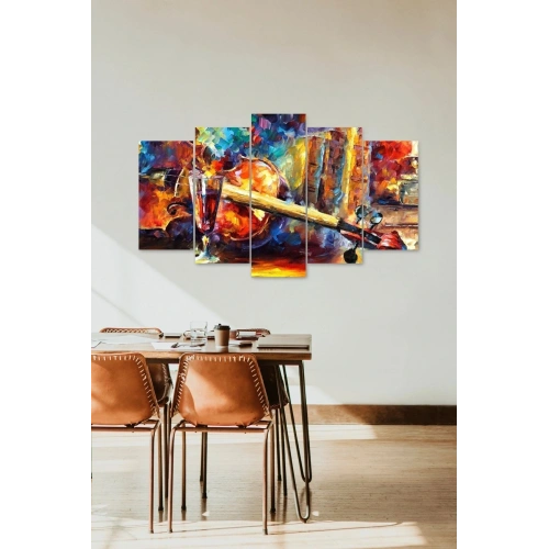 Keman ve Şarap 5 Parçalı Mdf Tablo 60 x 100