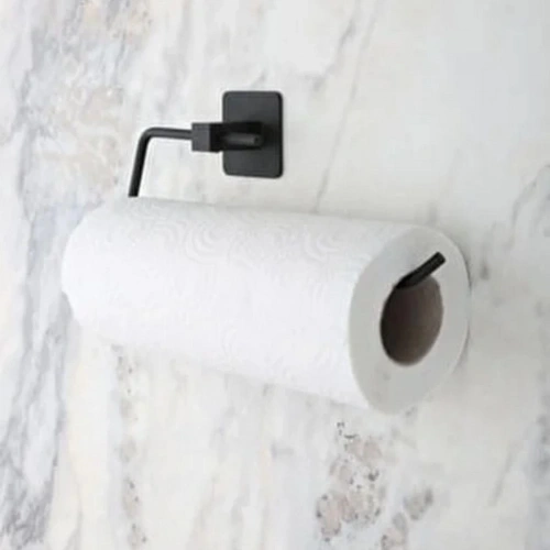 Kendiliğinden Yapışkanlı Siyah Paslanmaz Metal Rulo Havluluk Aparat (5365)